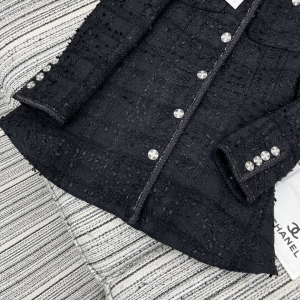 Chanel Black Tweed Jacket Coat