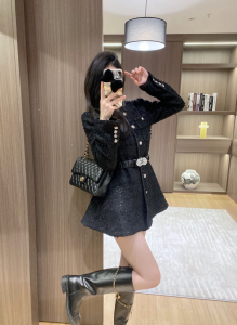 Chanel Black Tweed Jacket Coat