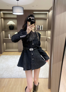 Chanel Black Tweed Jacket Coat