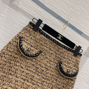 Chanel Raffia Skirt Beige