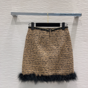 Chanel Raffia Skirt Beige