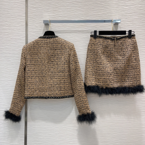 Chanel Raffia Skirt Beige