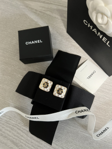 Chanel Multi CC Logo Square Earrings