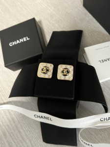 Chanel Multi CC Logo Square Earrings