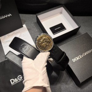 Dolce Gabbana Rome Coin Black Smooth Leather Belt 40MM Dolce Gabbana Rome Coin Black Smooth Leather Belt 40MM