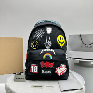 Balenciaga Explorer Logo Patch Backpack Black Balenciaga Explorer Logo Patch Backpack Black