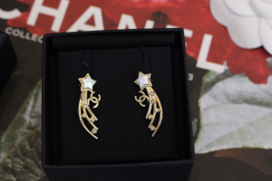 Chanel CC Star Hoop Earrings