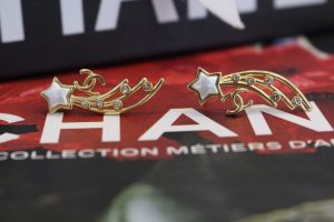 Chanel CC Star Hoop Earrings