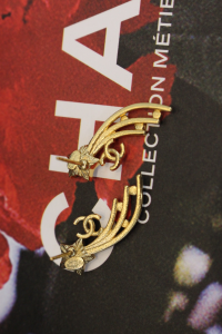 Chanel CC Star Hoop Earrings