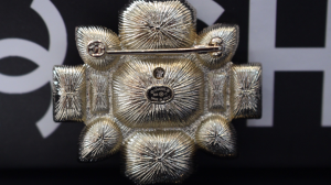 Chanel Crystal CC Flower Brooch