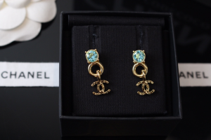 Chanel Gold Double CC Logo Earrings