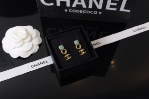 Chanel Gold Double CC Logo Earrings