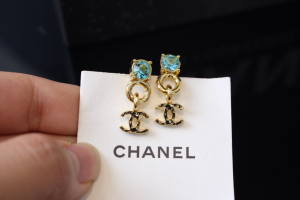 Chanel Gold Double CC Logo Earrings