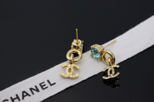 Chanel Gold Double CC Logo Earrings
