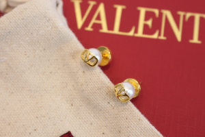 Valentino Vlogo Faux Pearl Earrings