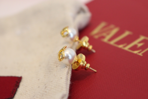 Valentino Vlogo Faux Pearl Earrings