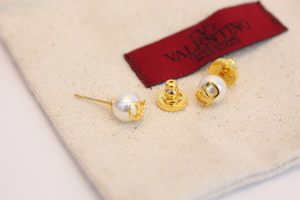 Valentino Vlogo Faux Pearl Earrings