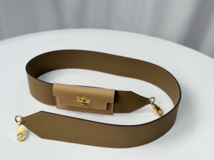 Hermes Kelly Pocket Swift Leather Shoulder Bag Strap Brown Hermes Kelly Pocket Swift Leather Shoulder Bag Strap Brown