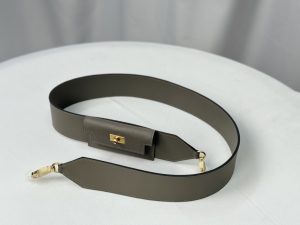 Hermes Kelly Pocket Swift Leather Shoulder Bag Strap Dark Gray Hermes Kelly Pocket Swift Leather Shoulder Bag Strap Dark Gray