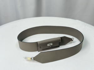 Hermes Kelly Pocket Swift Leather Shoulder Bag Strap Dark Grey Hermes Kelly Pocket Swift Leather Shoulder Bag Strap Dark Grey