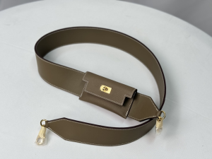 Hermes Kelly Pocket Swift Leather Shoulder Bag Strap Grey Hermes Kelly Pocket Swift Leather Shoulder Bag Strap Grey