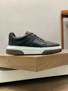 Prada Low Top Black Leather Sneakers