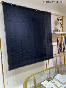 Dior Oblique Denim Cashmere Silk Shawl Scarf Black Dior Oblique Denim Cashmere Silk Shawl Scarf Black