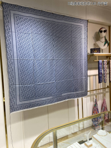 Dior Oblique Denim Cashmere Silk Shawl Scarf Blue Dior Oblique Denim Cashmere Silk Shawl Scarf Blue