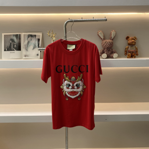 Gucci Logo Red Cotton T Shirt