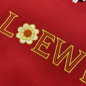 Loewe Logo Red Cotton T Shirt