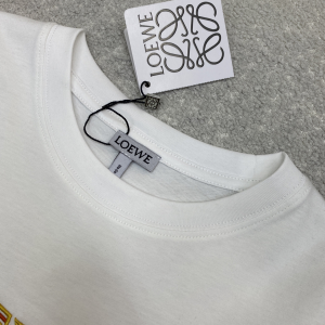Loewe Logo White Cotton T Shirt