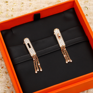 Hermes Diamonds Kelly Gavroche Earrings