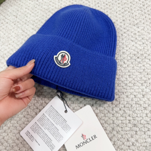 Moncler Blue Cashmere Wool Knit Beanie Cap Hat Moncler Blue Cashmere Wool Knit Beanie Cap Hat