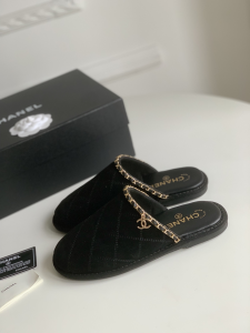 Chanel CC Chain Black Flat Mules