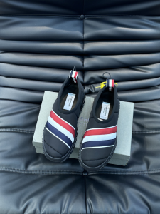Thom Browne Twill Warm Up rwb stripe quilted shoes Black Thom Browne Twill Warm Up rwb stripe quilted shoes Black