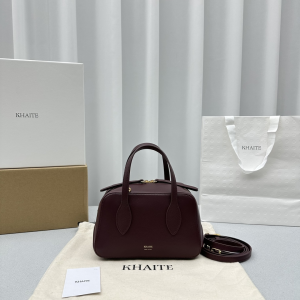 Khaite Maeve Small Zip Burgundy Leather Crossbody Bag Khaite Maeve Small Zip Burgundy Leather Crossbody Bag