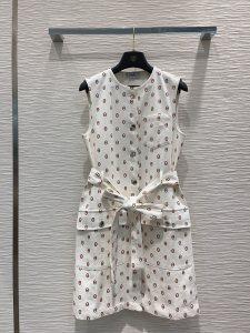 Hermes Chaine Dancre White Denim Fabric Dress Hermes Chaine Dancre White Denim Fabric Dress