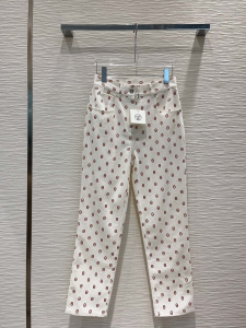 Hermes Chaine Dancre White Denim Fabric Pants Hermes Chaine Dancre White Denim Fabric Pants