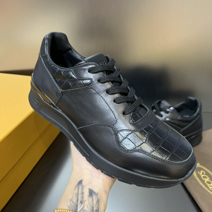 Tods Black Leather Lace Up Sneakers