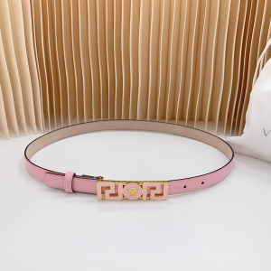 Versace Greca Medusa Buckle Pink Shiny Leather Belt 20MM Versace Greca Medusa Buckle Pink Shiny Leather Belt 20MM