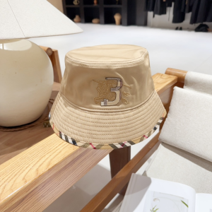 Burberry London Beige Cotton Bucket Cap Hat