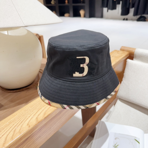 Burberry London Black Cotton Bucket Cap Hat