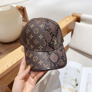 Louis Vuitton Monogram Canvas and Python Skin Baseball Cap Hat Louis Vuitton Monogram Canvas and Python Skin Baseball Cap Hat