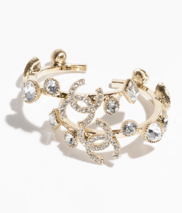 Chanel Crystals CC Logo Earrings