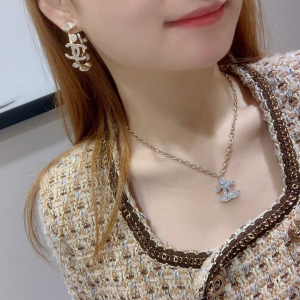 Chanel Crystals CC Logo Earrings