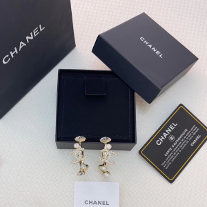 Chanel Crystals CC Logo Earrings