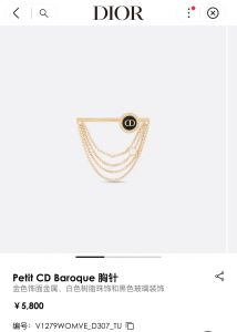 Dior Petit CD Baroque Brooch