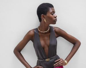 Fendi Gold Stripes Choker Necklaces