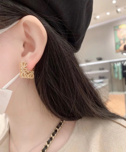 Loewe Crystal Anagram Pave Earrings