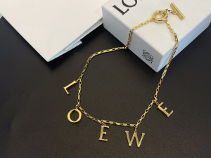 Loewe Gold Letter Charms Necklaces